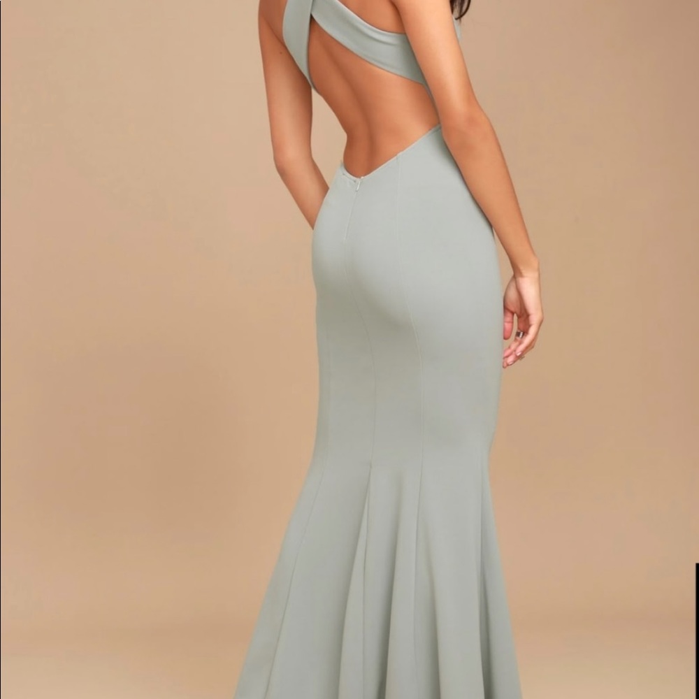 Lulus heaven and earth gray maxi dress S